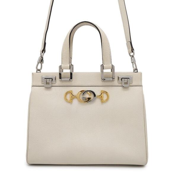 GUCCI Ivory Leather Shoulder Bag - Picture 1 of 16
